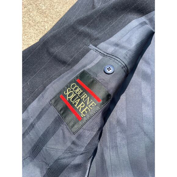 Vtg Coburne Square Suit Men Chest 46 Pinstripe Wool Two Button Jacket Trousers - Picture 5 of 12